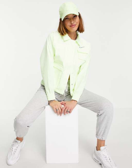 Nike - Geweven jack met swoosh en utility zakken in neongeel , 4 van 4
