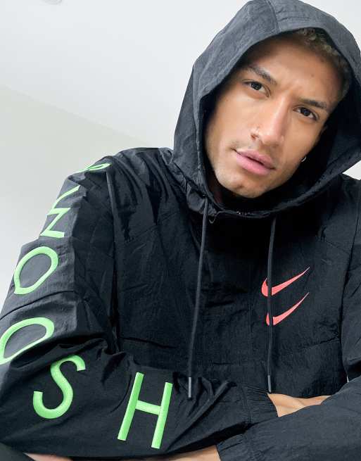 Nike - Tuta sportiva in maglia di poliestere nera con logo, 3 di 4