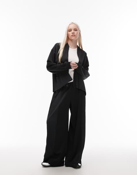 Nike - Giacca harrington con pieghe e pantaloni a fondo ampio nero - view 1