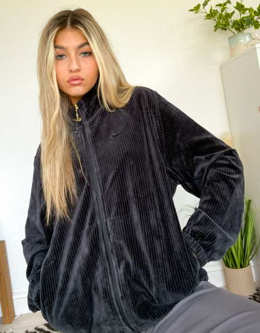 Nike - Giacca in velluto nero a coste