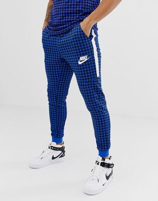nike gingham check tracksuit in red