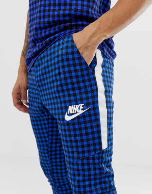 nike gingham check tracksuit in red