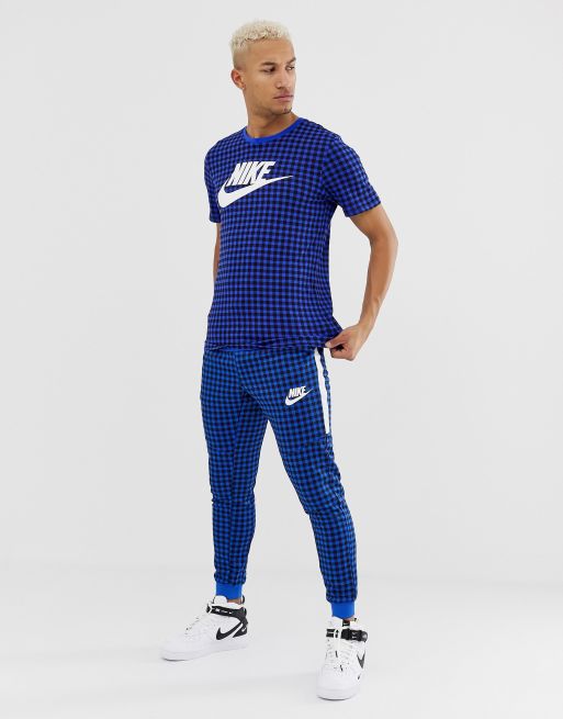 Nike gingham store check joggers