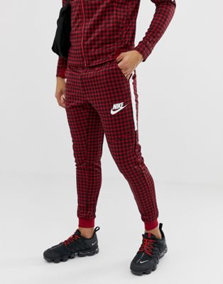 Nike Gingham Check Tracksuit In Red | ASOS