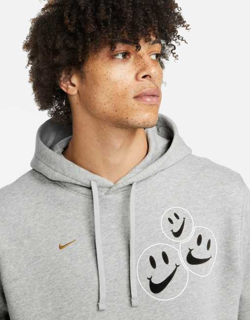 Grey smiley face cheap hoodie