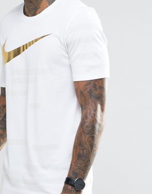 white and gold nike t shirt