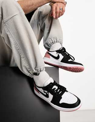 Nike Golf Air Jordan 1 low trainers in white black and pink