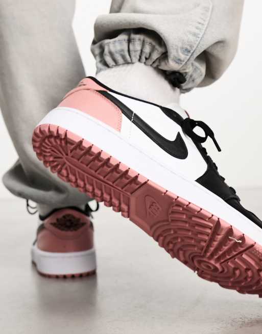 Nike Golf Air Jordan 1 low trainers in white black and pink