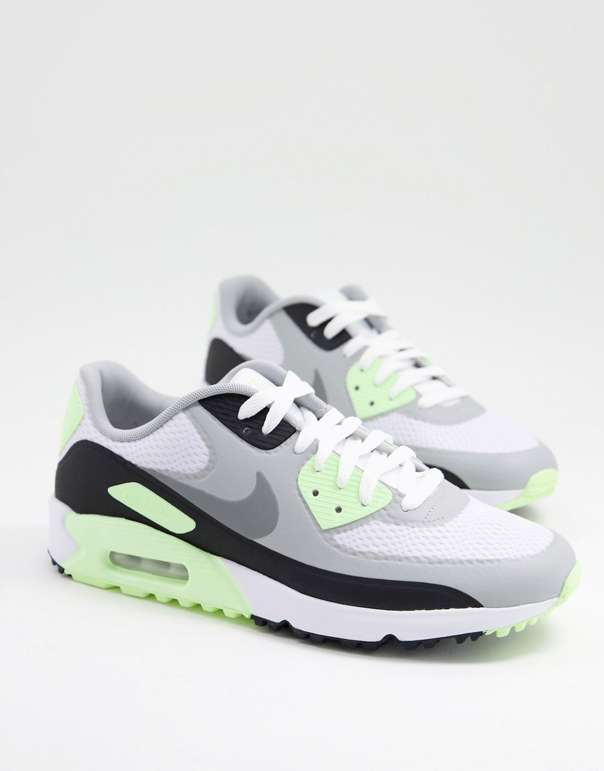 Nike Golf Air Max 90 trainers in white-Yellow