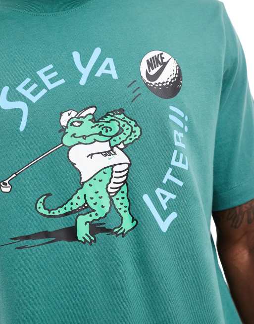 Nike Golf alligator t shirt in dark green