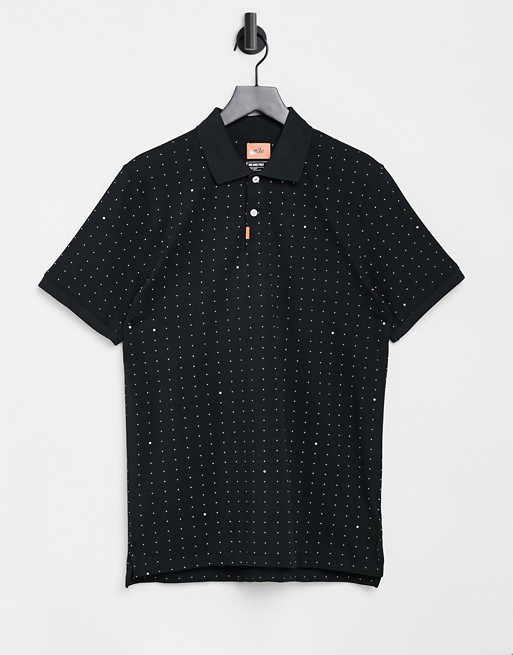 Nike Golf dot printed polo shirt in black