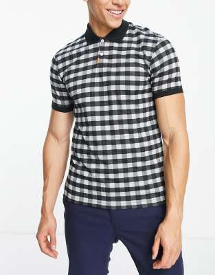 Nike Golf Dri-FIT gingham slim fit polo in black