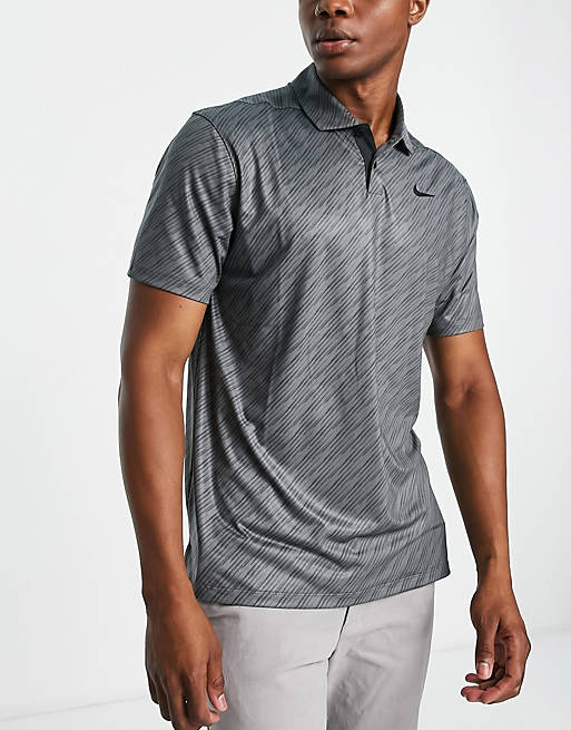 Nike Golf Dri-FIT Vapor stripe polo in gray |