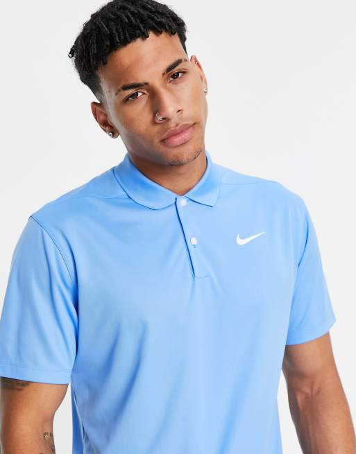 Blue nike polo store shirt