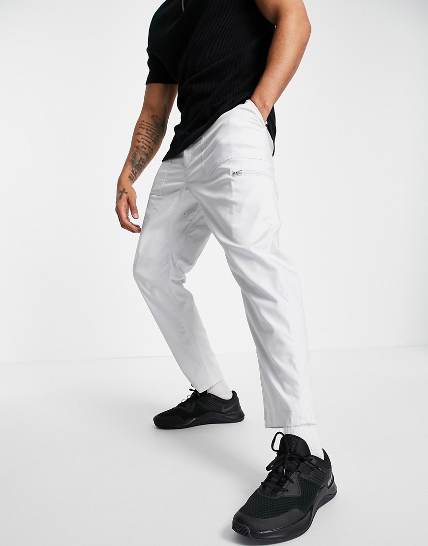 Nike - Golf - Dry - Lysegrå chinos-bukser i slim fit-Hvid