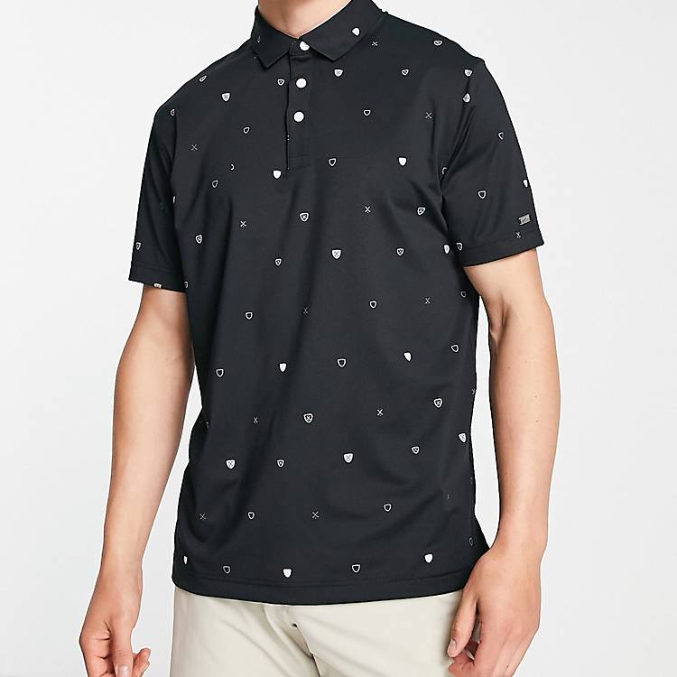 zona Autocomplacencia Tranquilizar Nike Golf Player Dri-FIT small print polo in black | ASOS