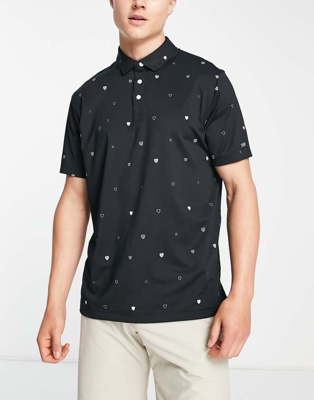 Nike Golf Player Dri-FIT small print polo in black