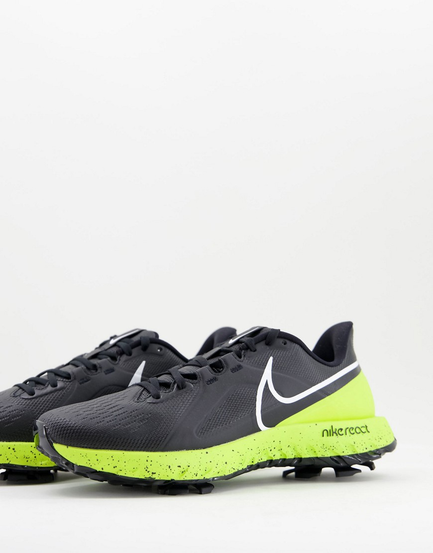 Nike Golf React Infinity Pro shoes in black and volt