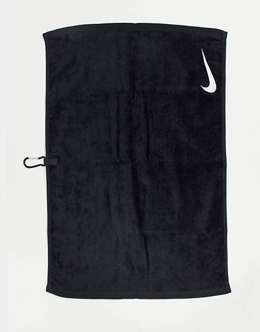 Nike Golf swoosh towel in black