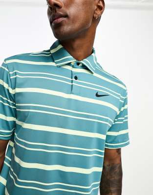 Nike Golf Nike Golf Tour stripe polo short in teal-Green