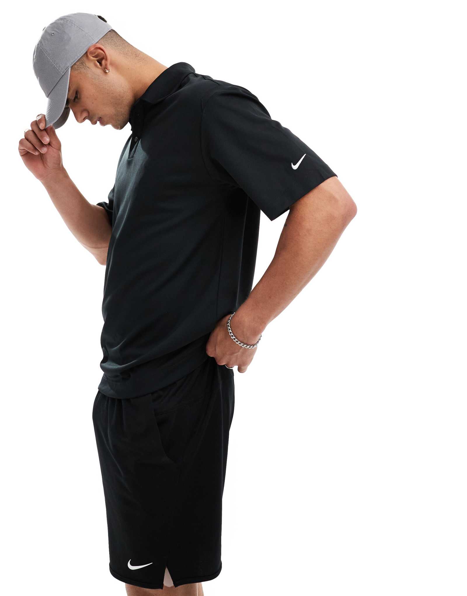 Поло Nike Golf Dri-FIT черного цвета без надписей