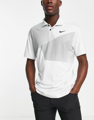 Nike Golf Vapor Dri-FIT graphic wave polo in light grey