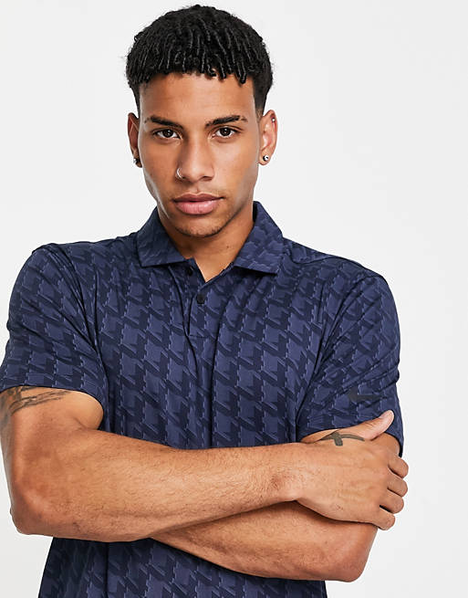 Nike Golf Vapour houndstooth jacquard polo in blue