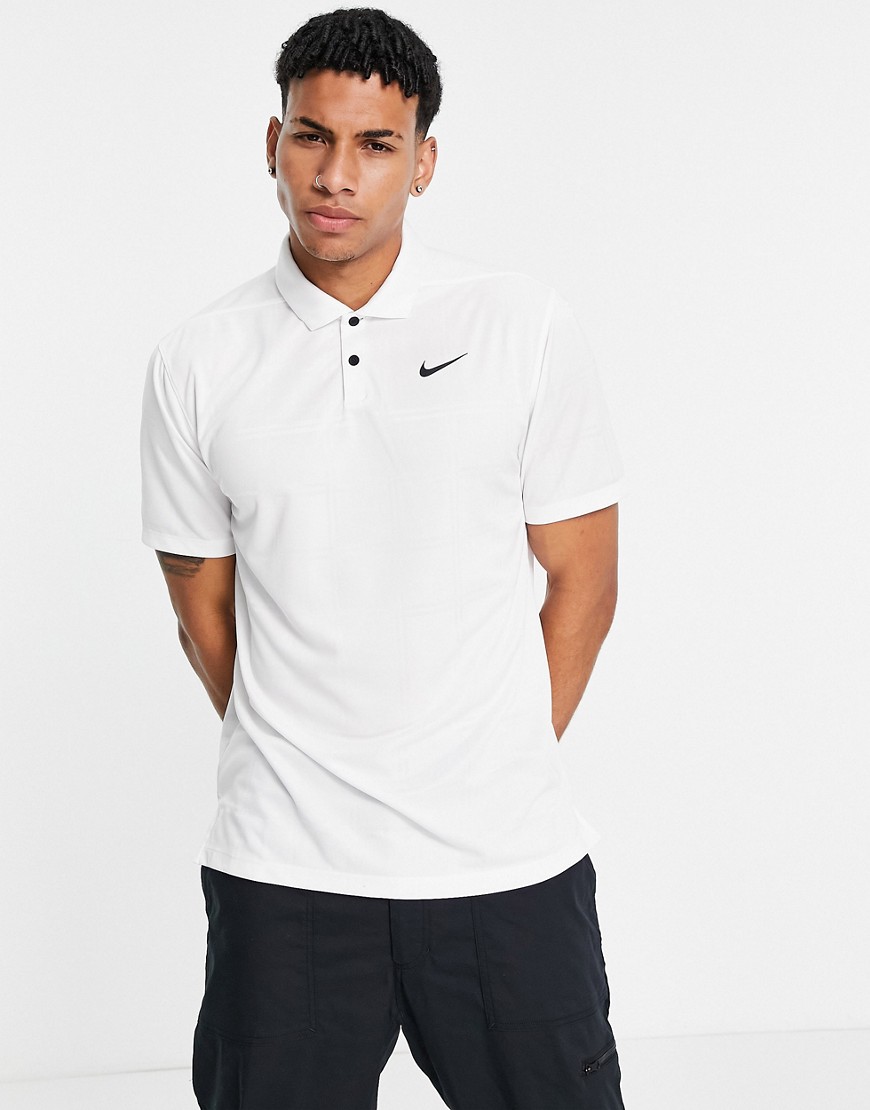 Nike Golf Vapour printed check polo in white