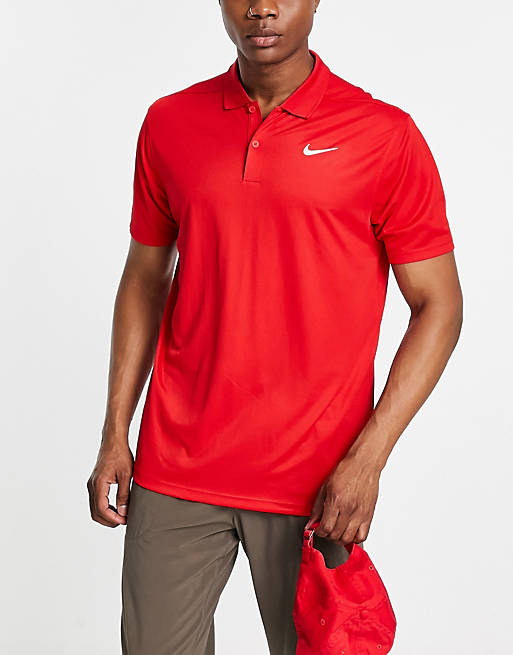 Bungalow Mooie vrouw Fahrenheit Nike Golf Vicotry polo in red | ASOS