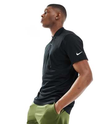  Nike Golf Victory Dri-FIT arm Swoosh polo in black 