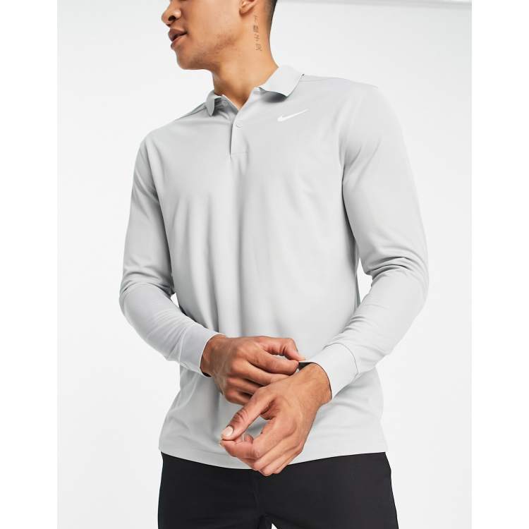 fisk og skaldyr Signal Jo da Nike Golf Victory Dri-FIT long-sleeve polo in gray | ASOS