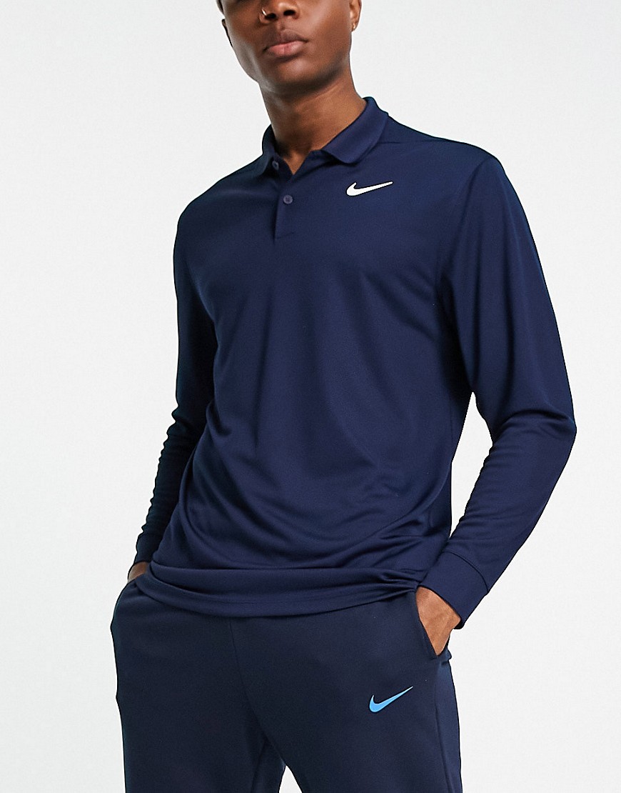 Nike Golf Victory Dri-FIT long sleeve polo in navy