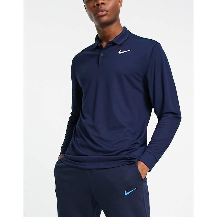 Nike men's dry long store sleeve victory golf polo