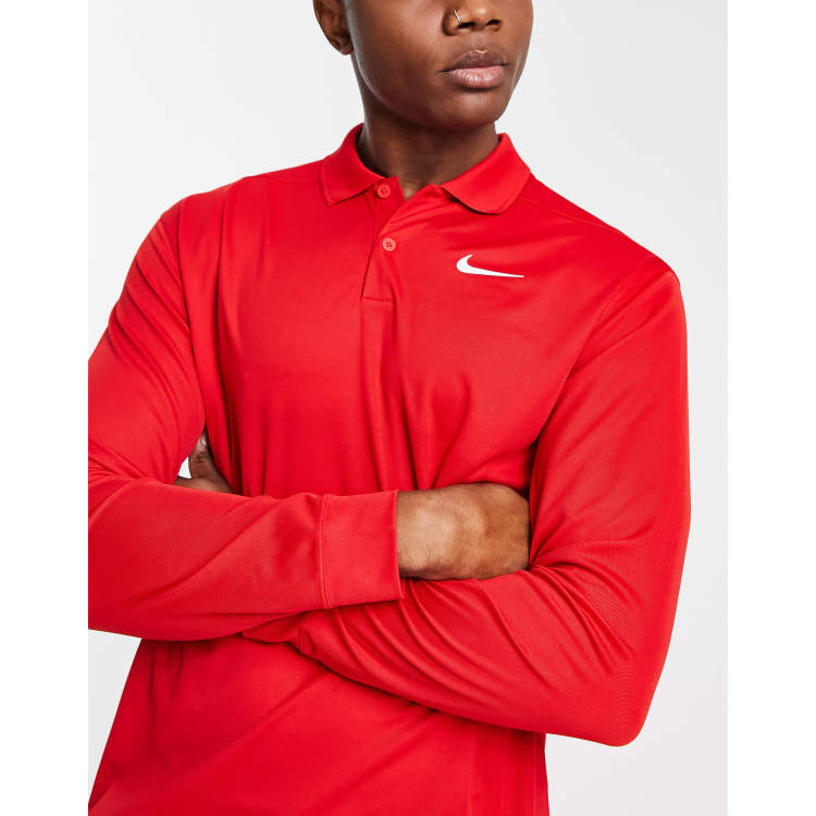 Nike Golf Victory Dri-FIT long-sleeve polo in red ASOS