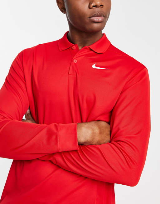 Atlanta Braves Nike Golf Stripe Victory Performance Red Polo