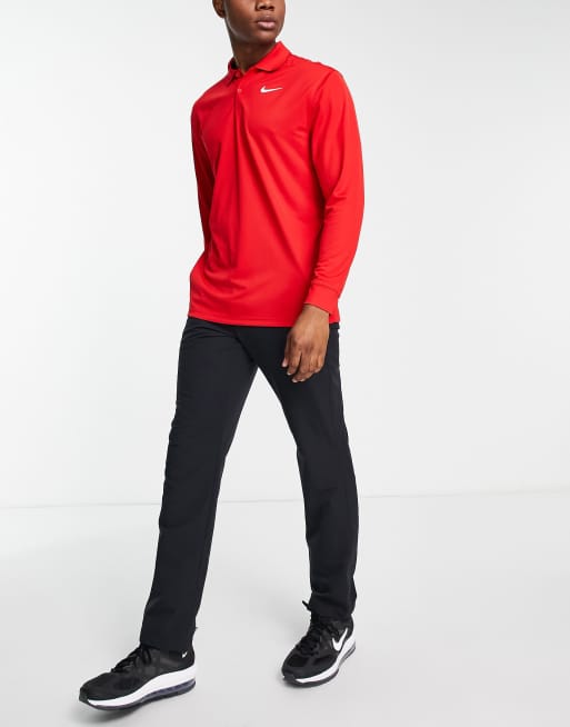 Nike Golf Victory Dri FIT long sleeve polo in red ASOS