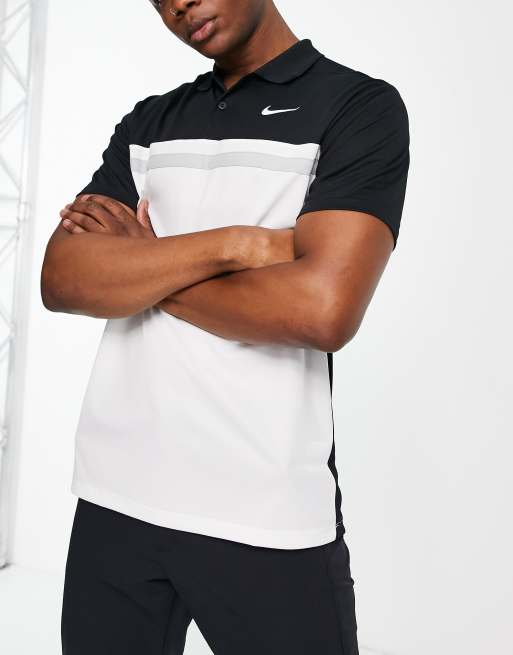 Nike - Golf Victory - Dri-FIT - Polo met kleurvlakken in zwart en wit, 3 van 4