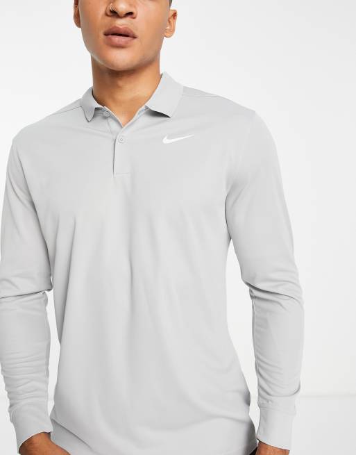 Nike Golf Victory Dri-FIT Polo met lange mouwen in grijs