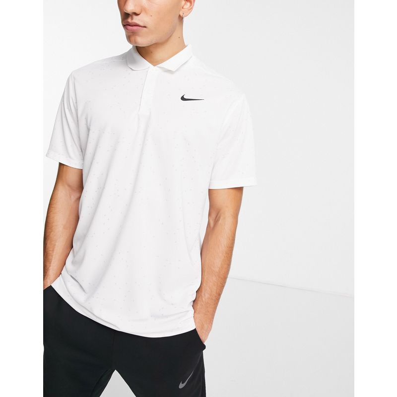 Top MKOz2 Nike Golf - Victory - Polo bianca con stampa