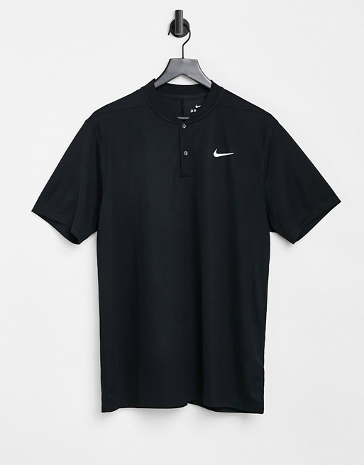 Nike Golf Victory polo with bomber collar in black