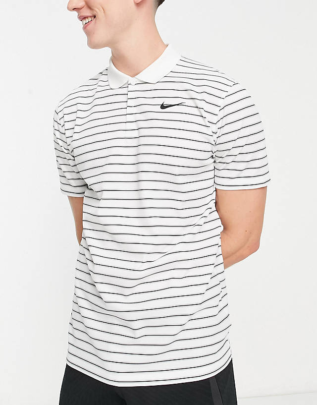 Nike Golf - victory stripe short sleeve polo shirt in white