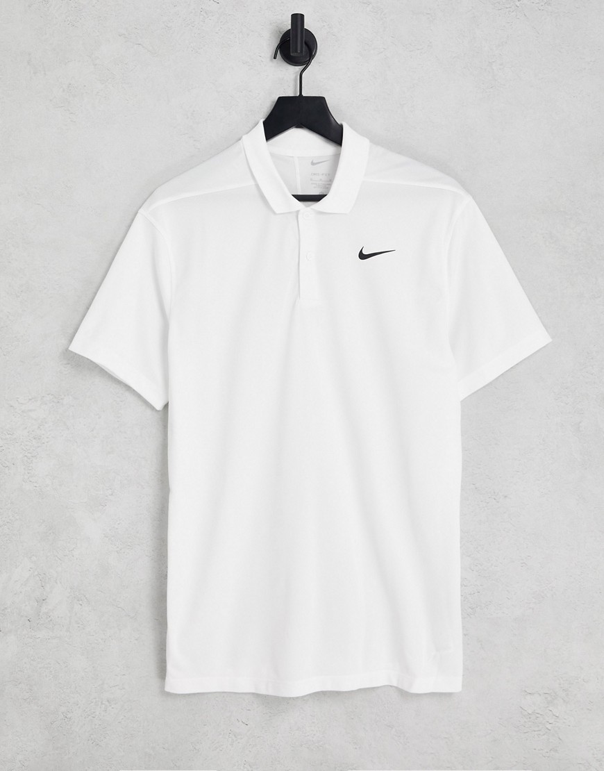 NIKE VICTORY SWOOSH CHEST POLO IN WHITE