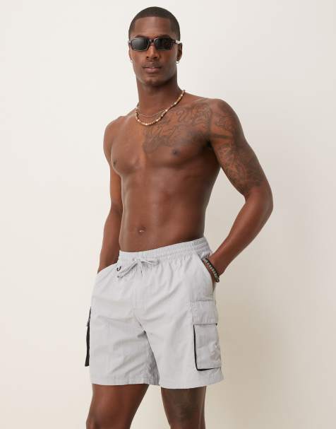 Nike - Grå 7-tommer-badeshorts med flere lommer i volley-stil - view 1