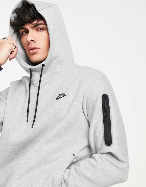Nike – Grå huvtröja i tech-fleece