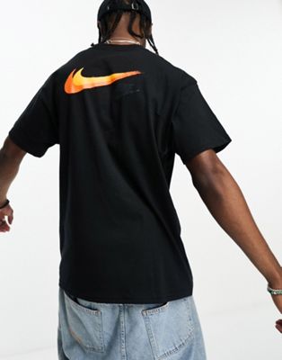 Nike graffiti Swoosh logo t-shirt in black
