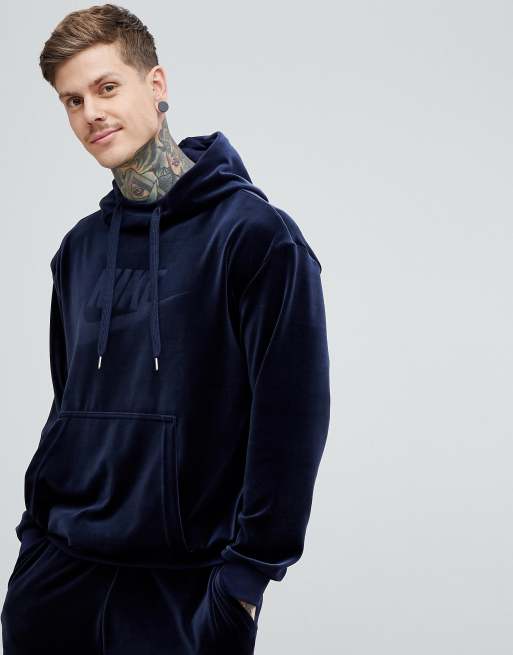 Nike - Granatowy welurowy dres , 2 z 3