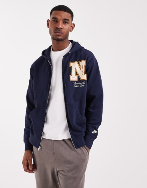 Nike – Granatowa zapinana na zamek bluza z kapturem z materiału french terry - view 1