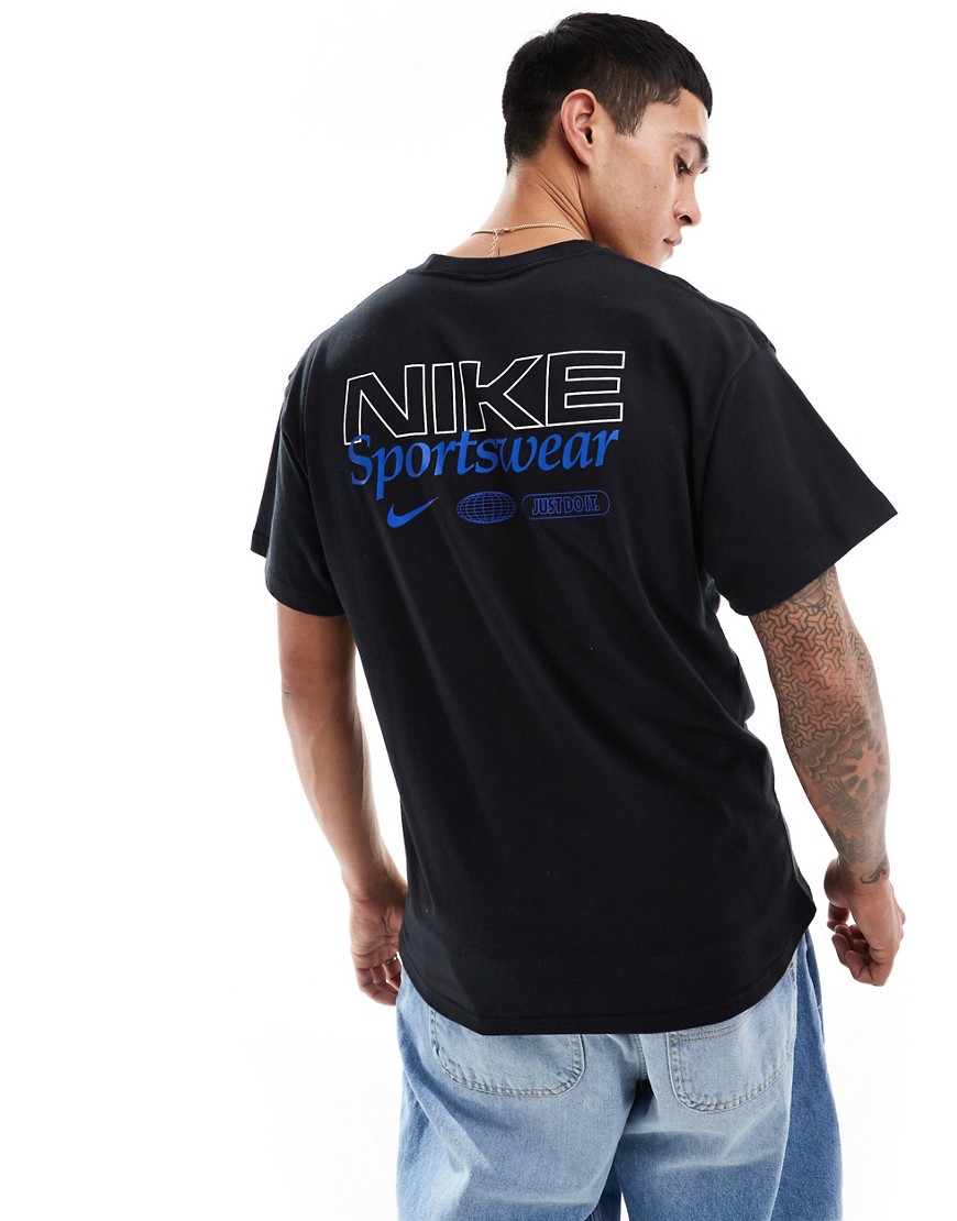 Nike graphic back print t-shirt in black