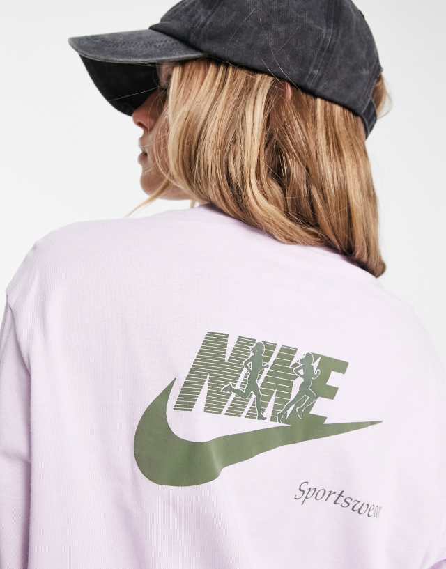 Nike Graphic boxy long sleeve t-shirt in lilac