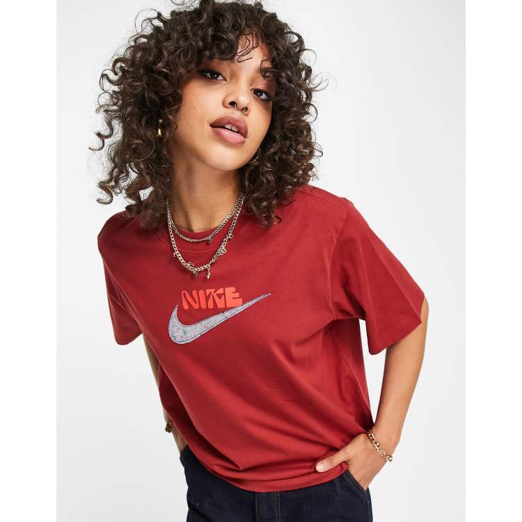 Red nike store top womens